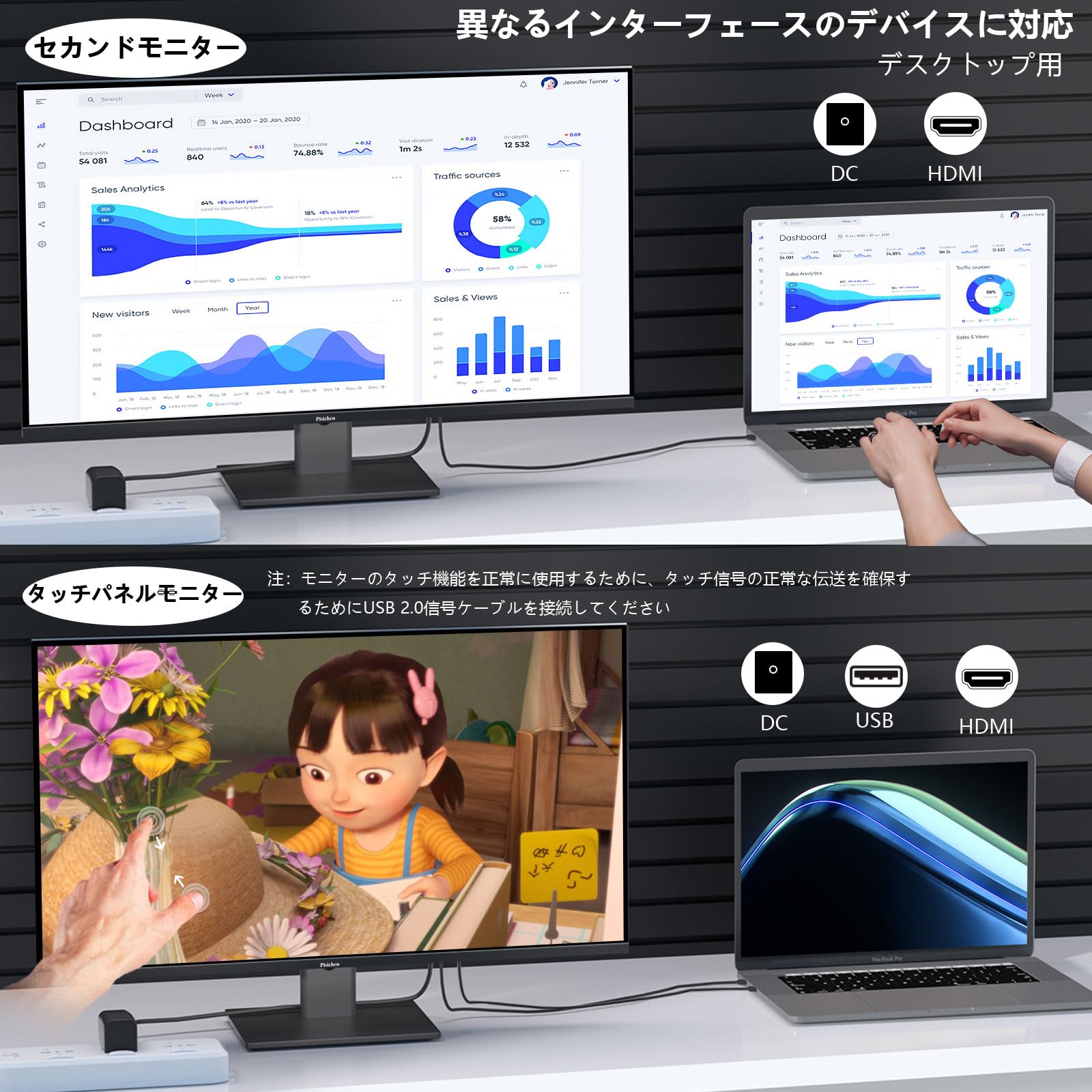 パソコンディスプレイ Amazon.co.jp: タッチパネルモニター 27 インチ 2K 100Hz ゲーム
